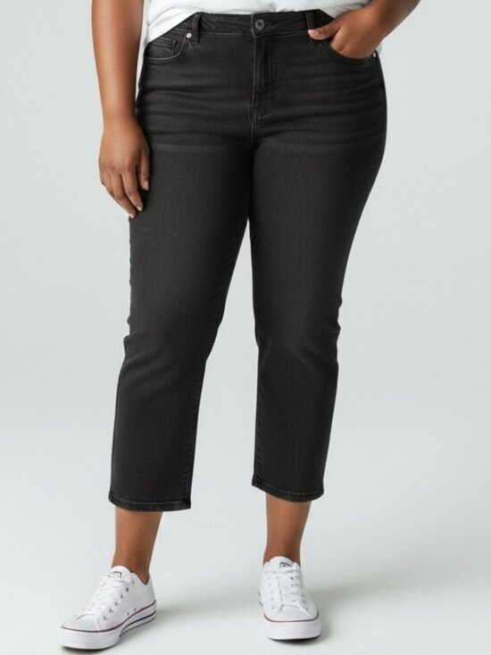 Terra & Sky Denim - Terra & Sky Black Jeans Petit Straight 20WP